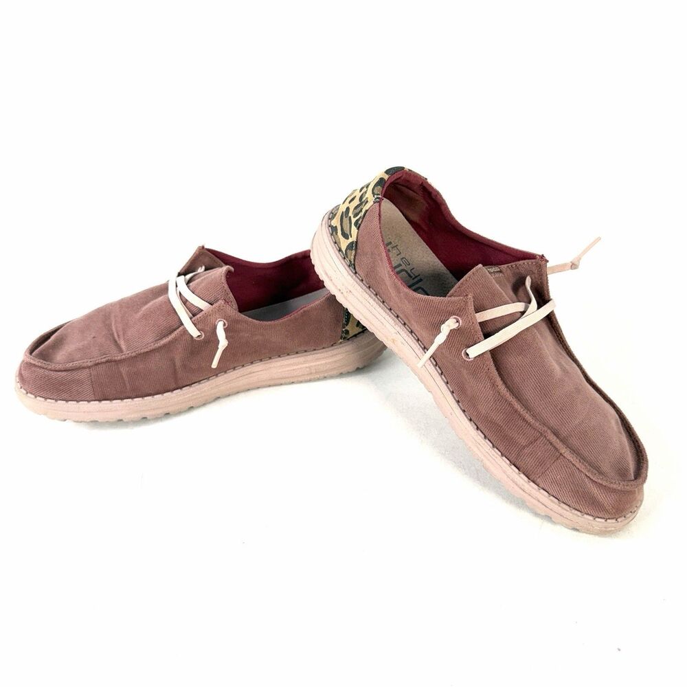 Hey Dude Womens Size 11 Wendy Antique Rose Corduroy Slip On Moccasin Shoes